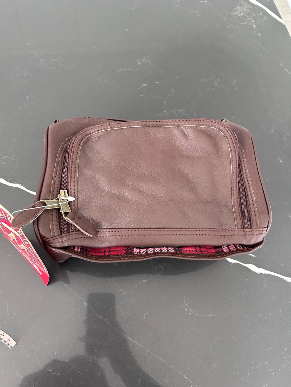 NWT Vintage Marlboro Country Store Brown Leather Travel Toiletry Bag Pouch 90’s
